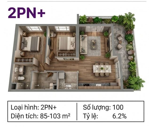 Layout thiết kế căn hộ dự án Nam Mekong Grand Plaza Bình Dương